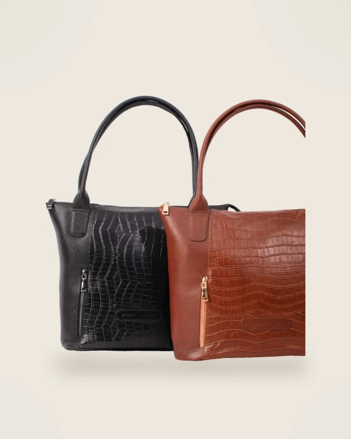 Croc-Embossed Tote